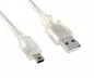Preview: Mini USB 2.0 Kabel, A Stecker auf 5pin mini Stecker, transparent, 2,00m, DINIC Polybag